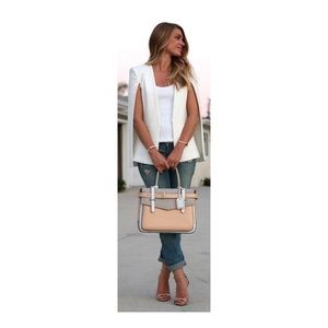 BCBGMAXAZRIA Women's White Cape Blazer